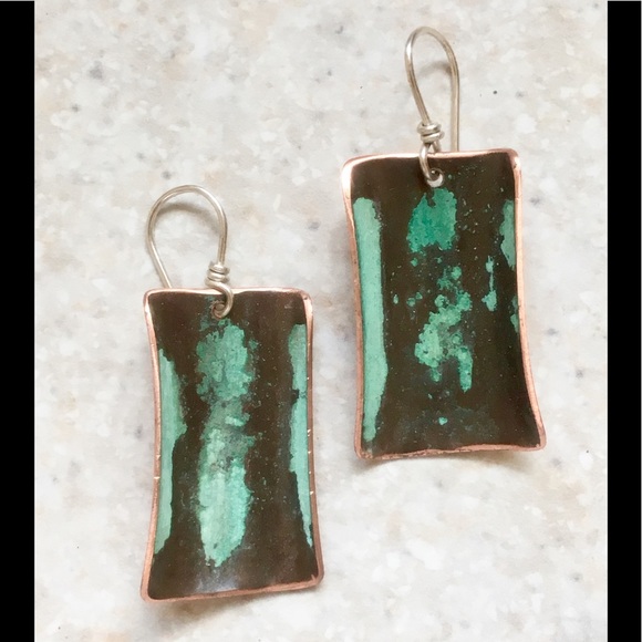 Jewelry - Incredible PATINA & SMOOTH BRASS EARRINGS